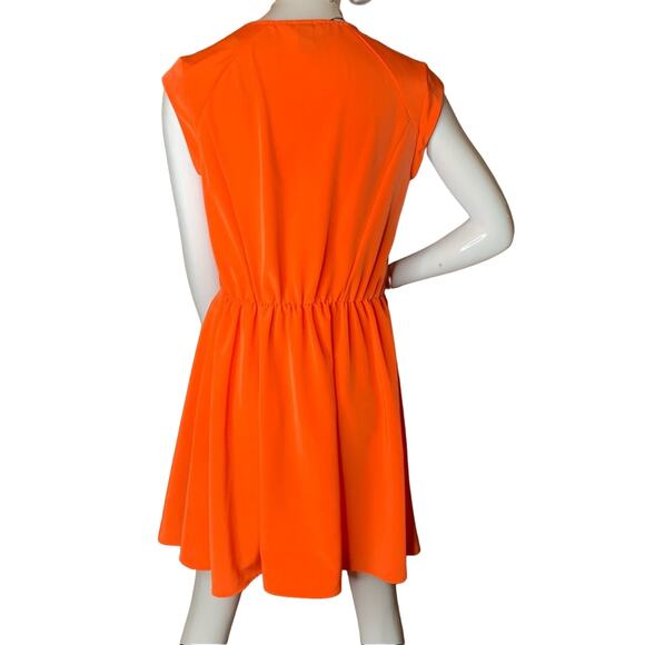 H&M Dress Sleeveless V-Neck Zipper in Front Orange Size 8 - Picture 6 of 14